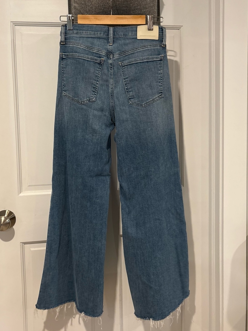 Citizens Of Humanity Lyra Medium Blue Cropped Wide-Leg Jeans 26 - Picture 4 of 9